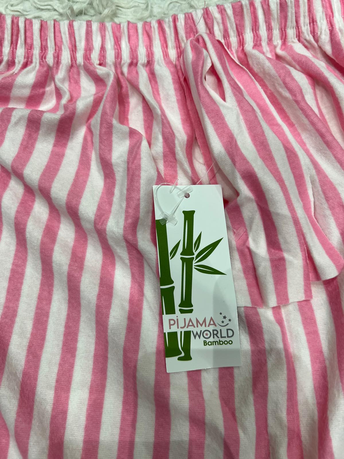 Pyjamas bas Femme - rose et blanc à rayures