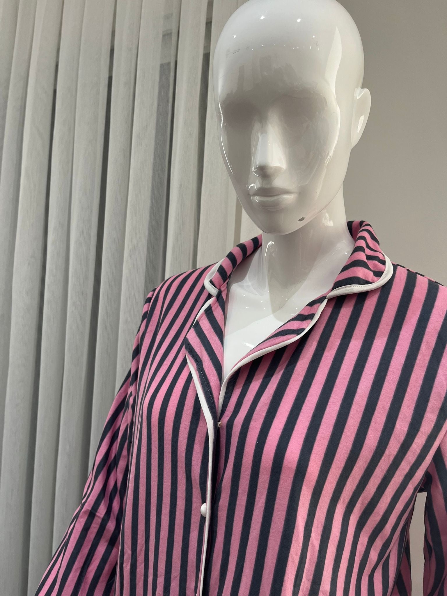 Pyjama Femme - 2808 - 2 pièces rose et noir à rayures