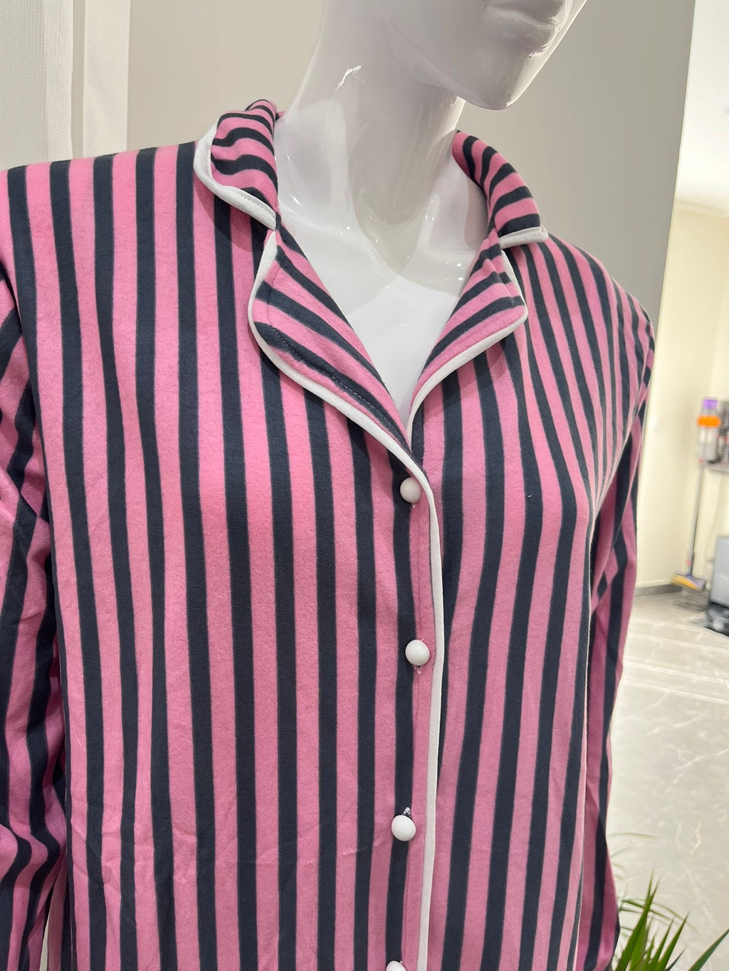 Pyjama Femme - 2808 - 2 pièces rose et noir à rayures