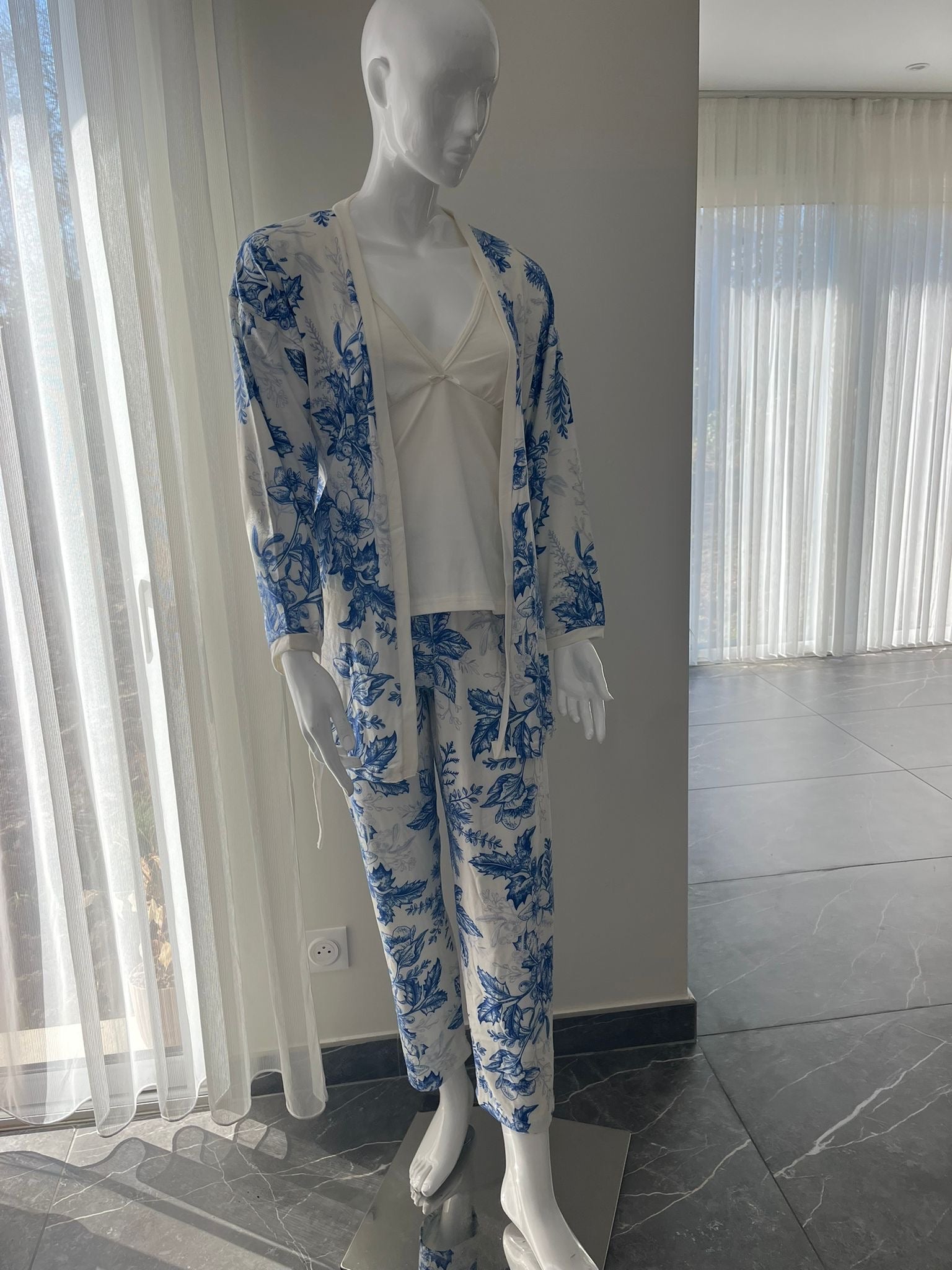 Pyjama Femme - 14401-4 - 3 pièces motif fleur