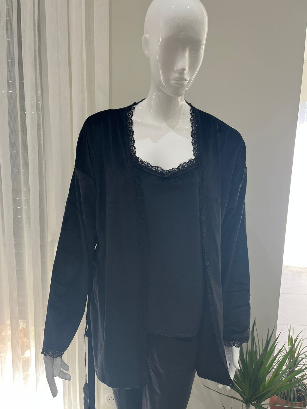 Pyjama femme - 13402-2 - 3 pièces noir