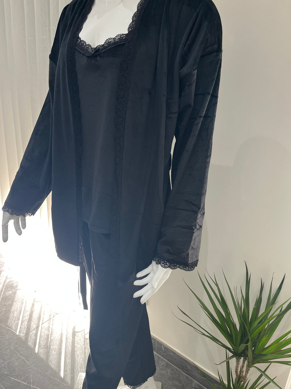 Pyjama femme - 13402-2 - 3 pièces noir