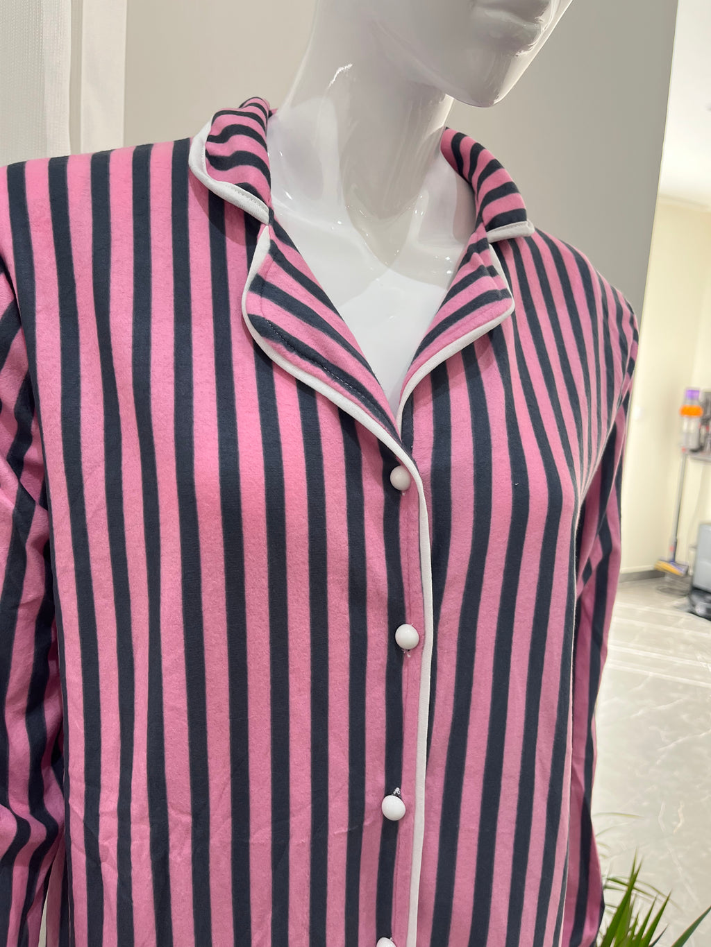 Pyjama Femme - 2808 - 2 pièces rose et noir à rayures