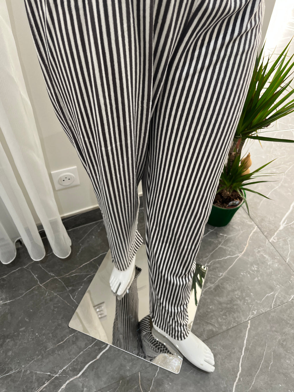 Pyjama Femme - 1455-R91 - 3 pièces  gris à rayures