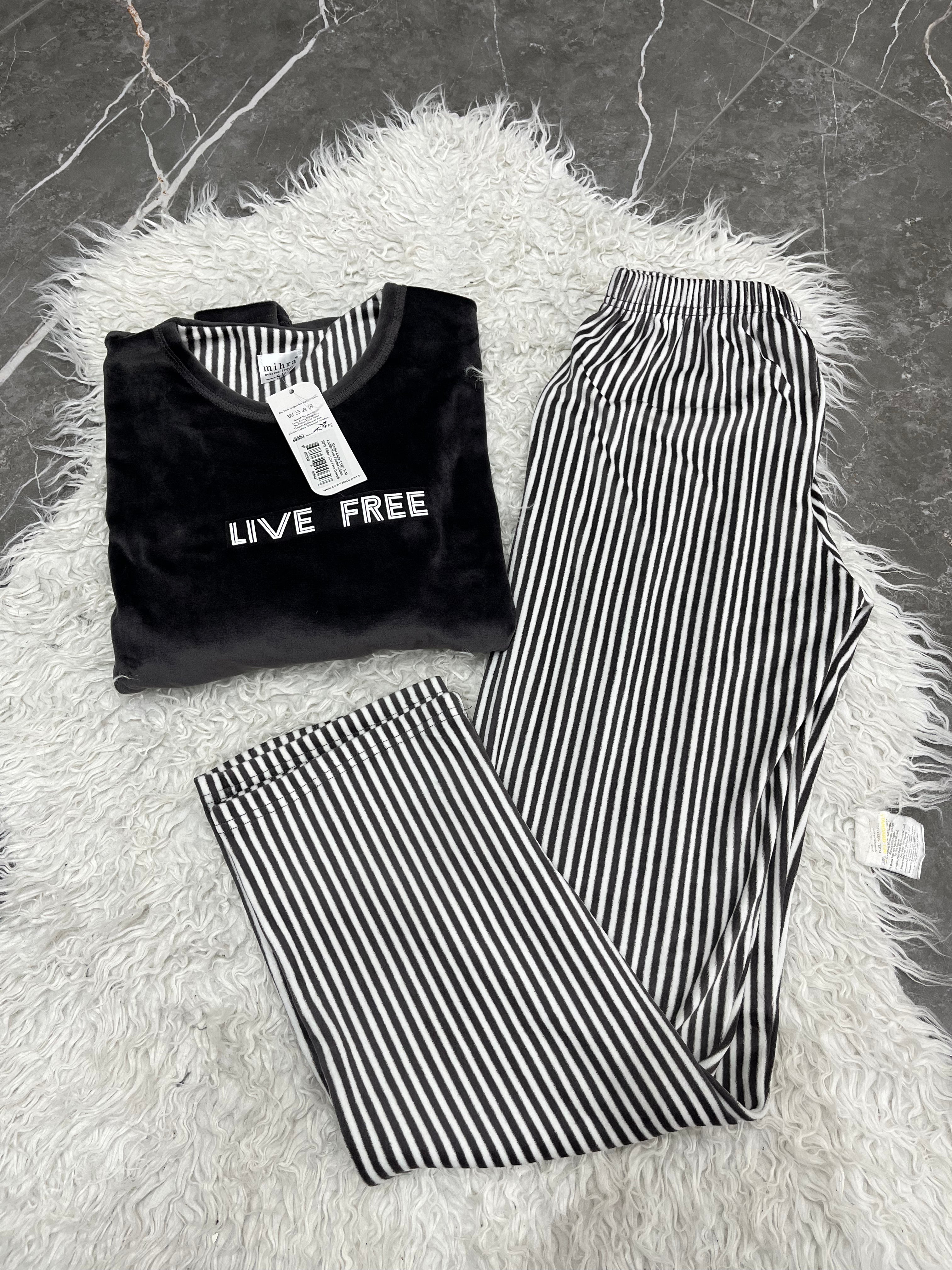 Pyjama Femme - 13309-15 - 2 pièces  noir et blanc