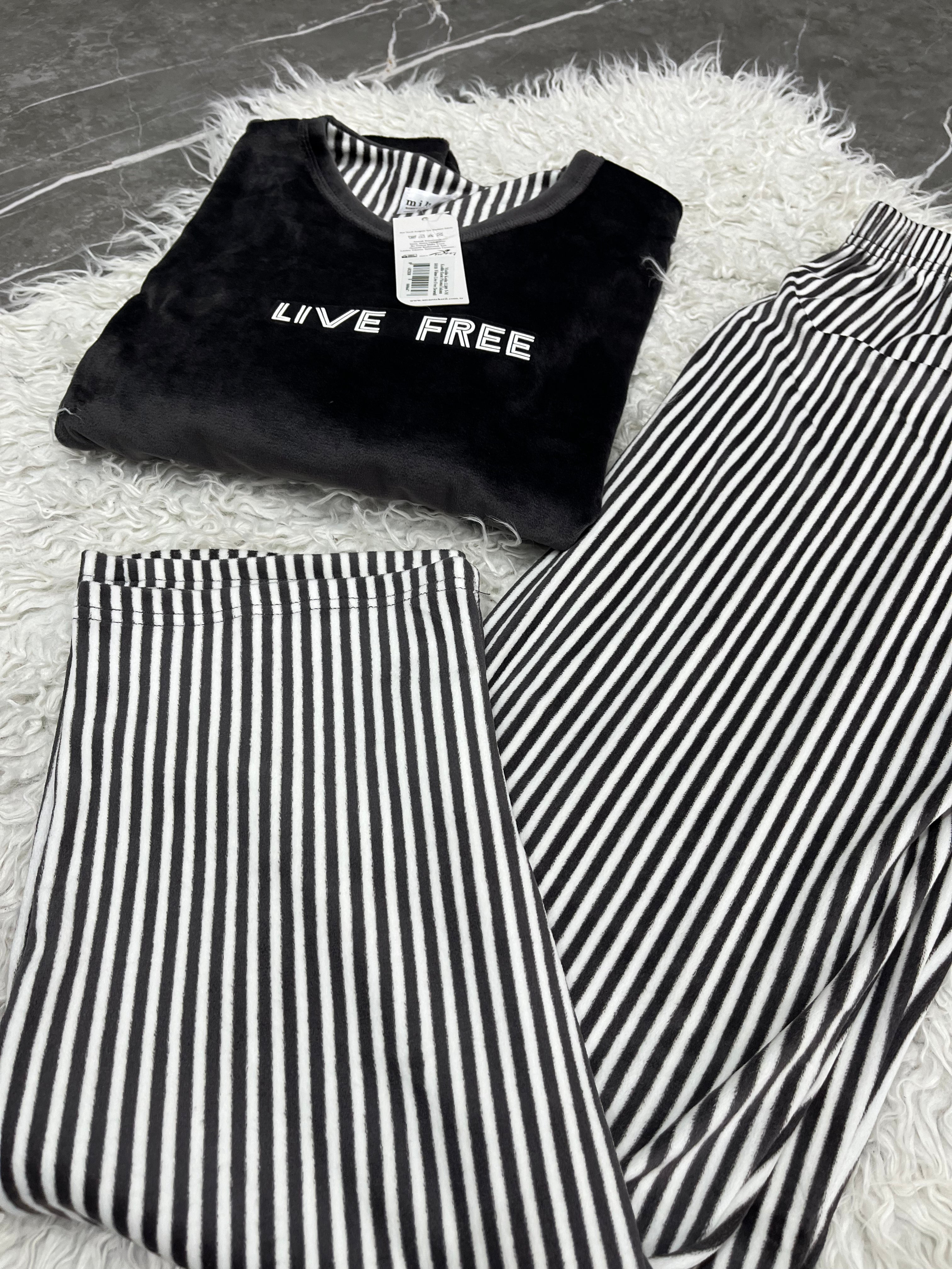 Pyjama Femme - 13309-15 - 2 pièces  noir et blanc