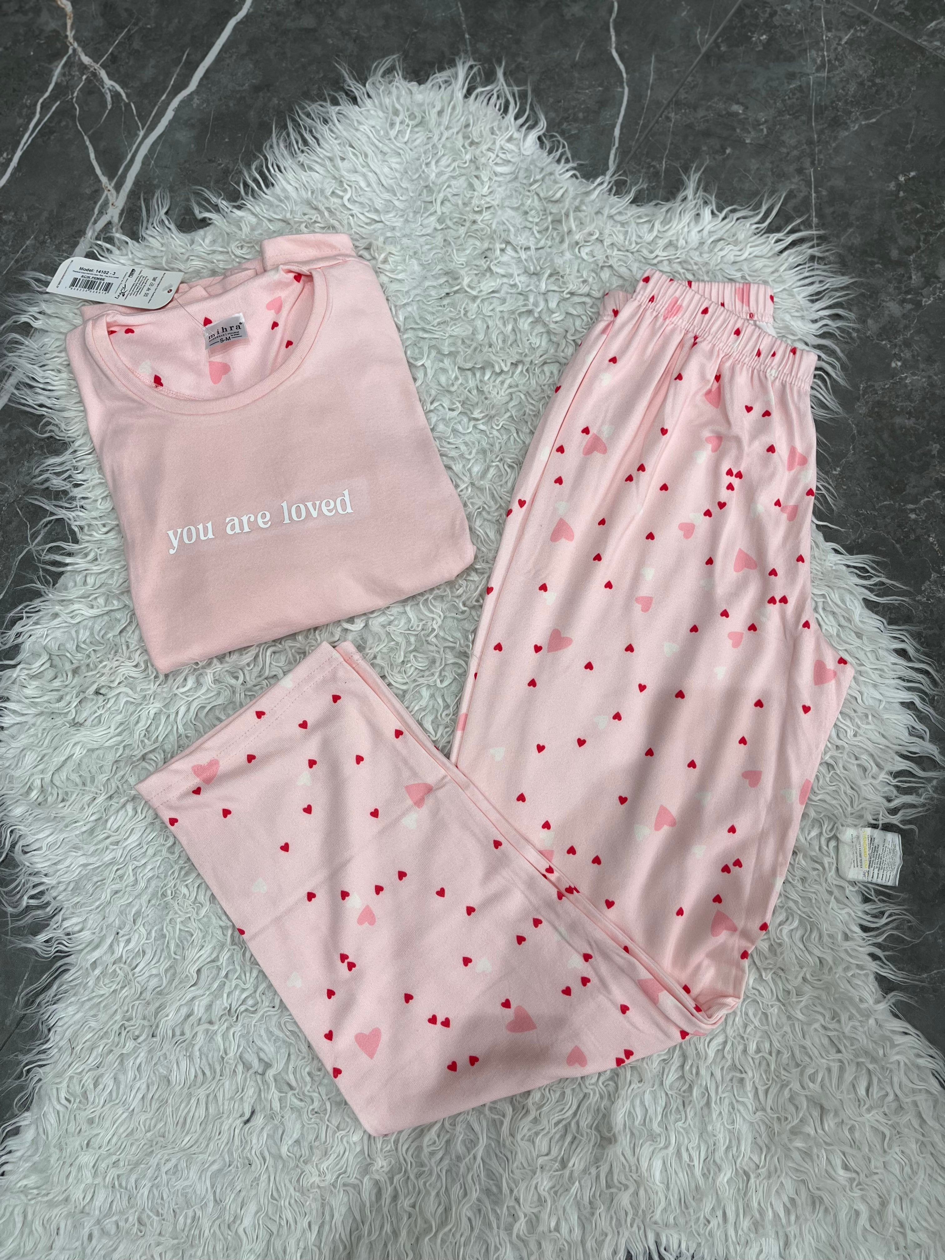 Pyjama Femme - 14102-3 - 2 pièces motif cœur