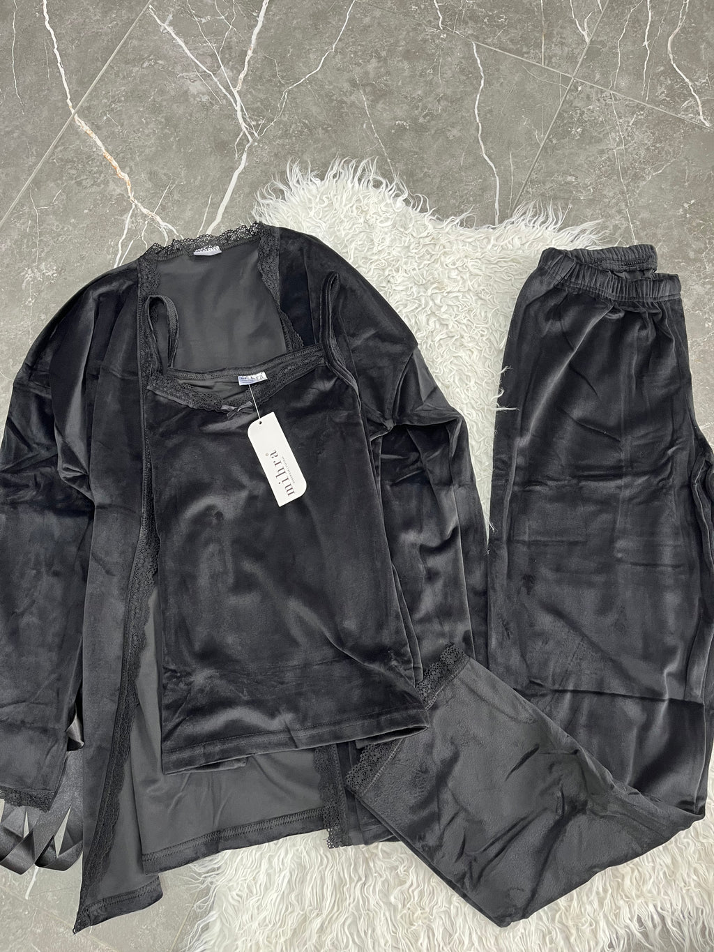 Pyjama femme - 13402-2 - 3 pièces noir