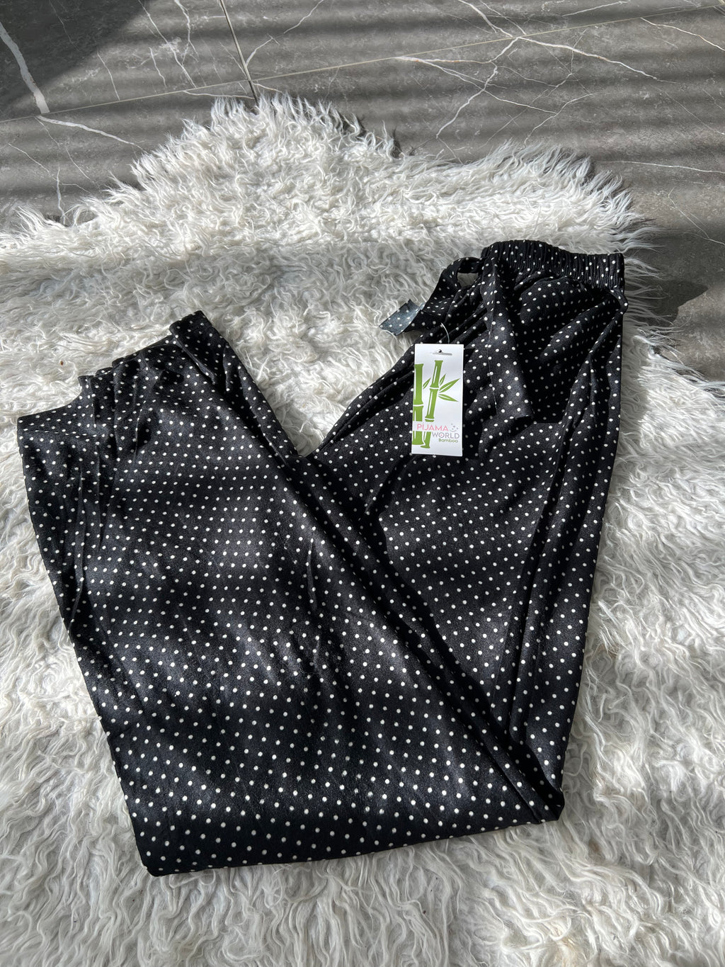 Pyjama Bas Femme - noir à point blanc