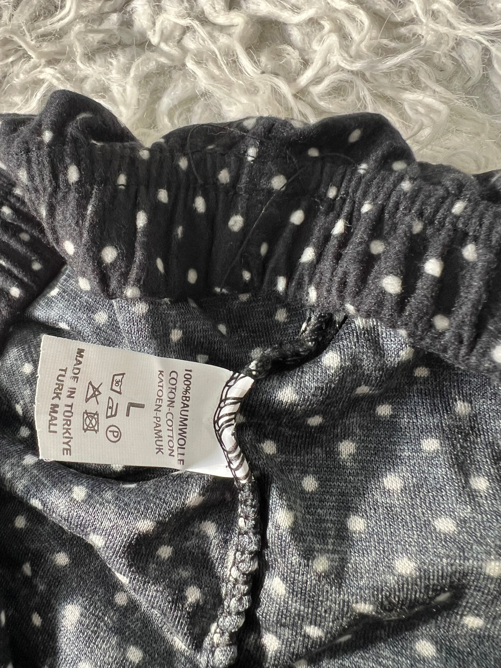 Pyjama Bas Femme - noir à point blanc