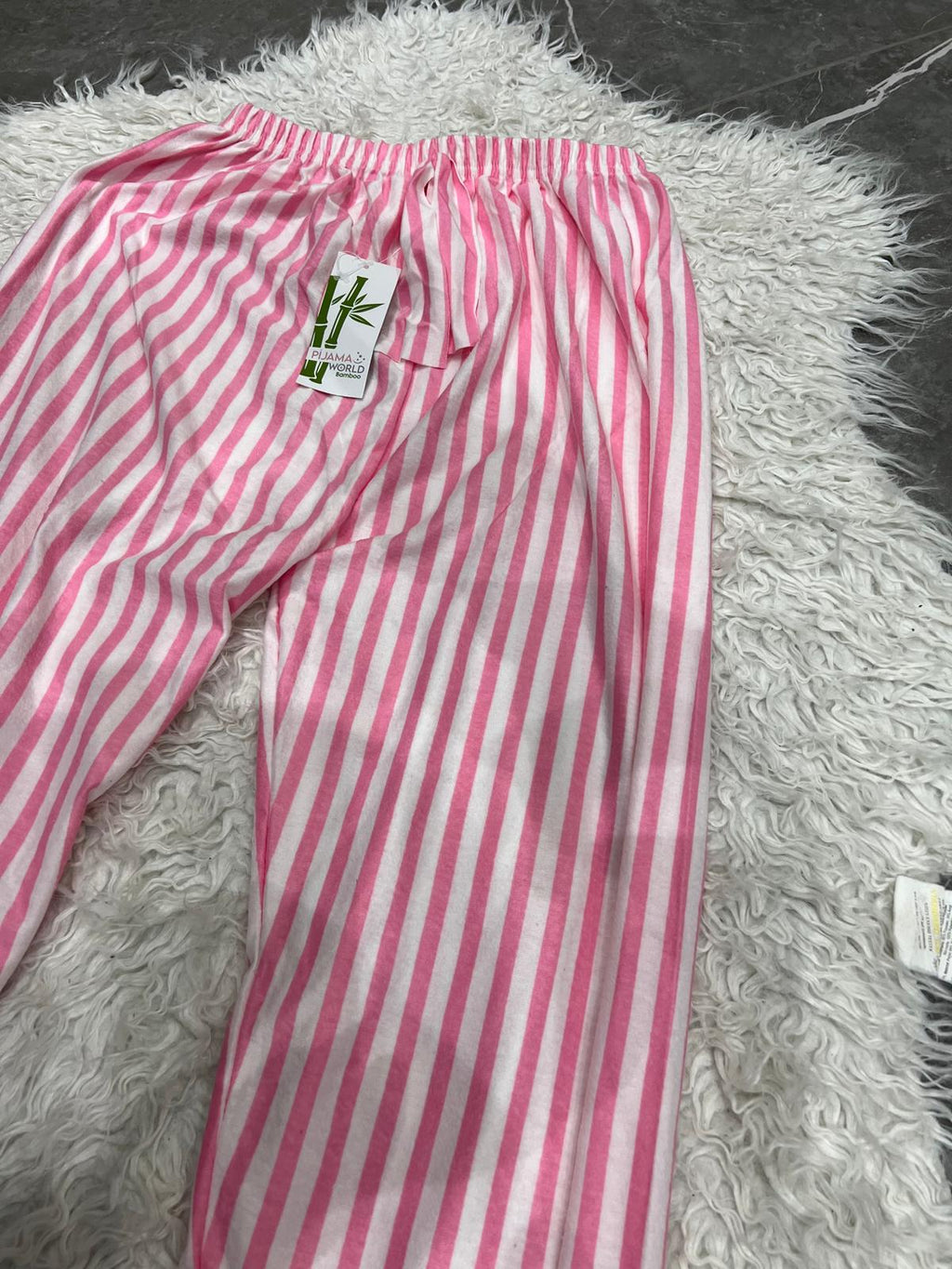 Pyjamas bas Femme - rose et blanc à rayures