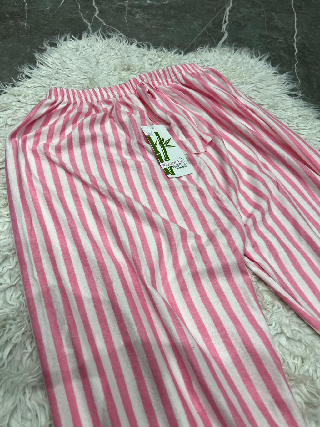 Pyjamas bas Femme - rose et blanc à rayures