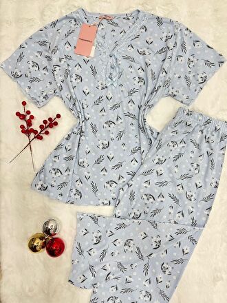 Pyjama Femme Dentelle Grande Taille Manches Courtes