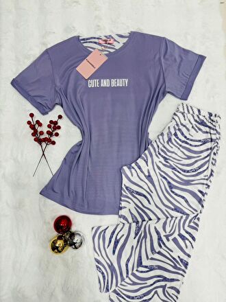Pyjama Femme T-shirt Pantalon Capri