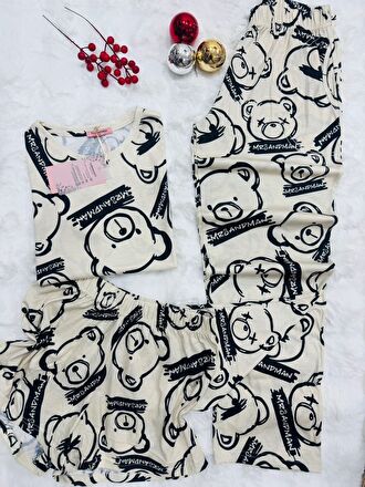 Ensemble Pyjama Femme 3 Pièces T-shirt Short Pantalon