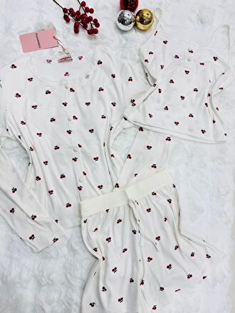 Ensemble Pyjama Femme 3 Pièces Cardigan