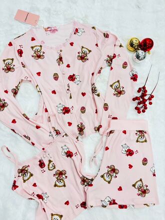 Ensemble Pyjama Femme 3 Pièces Cardigan