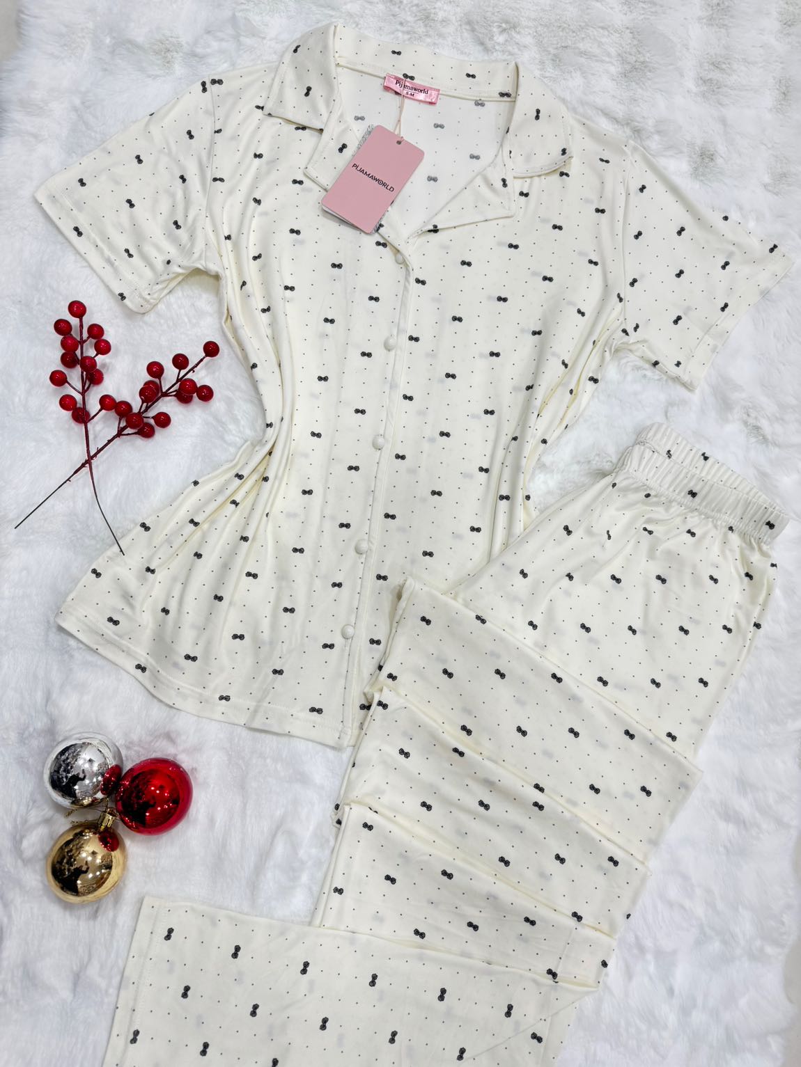 Pyjama Femme Chemise Boutonnée 2 Pièces