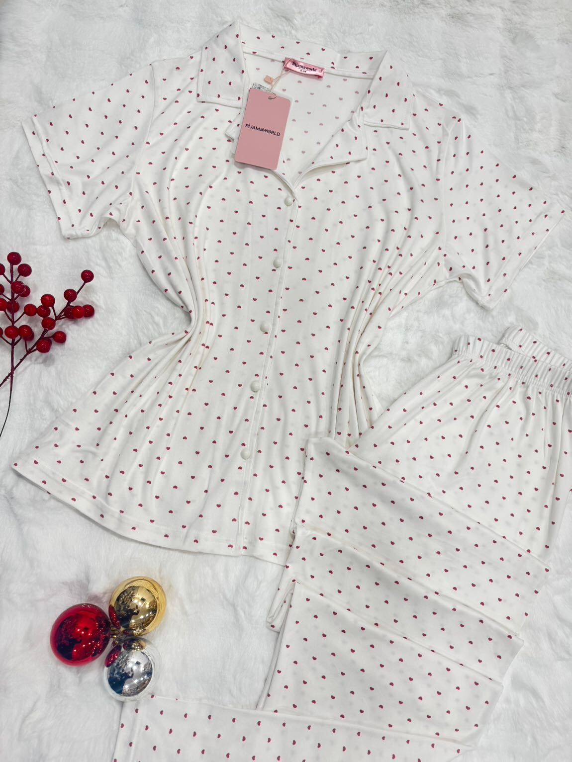 Pyjama Femme Chemise Boutonnée 2 Pièces