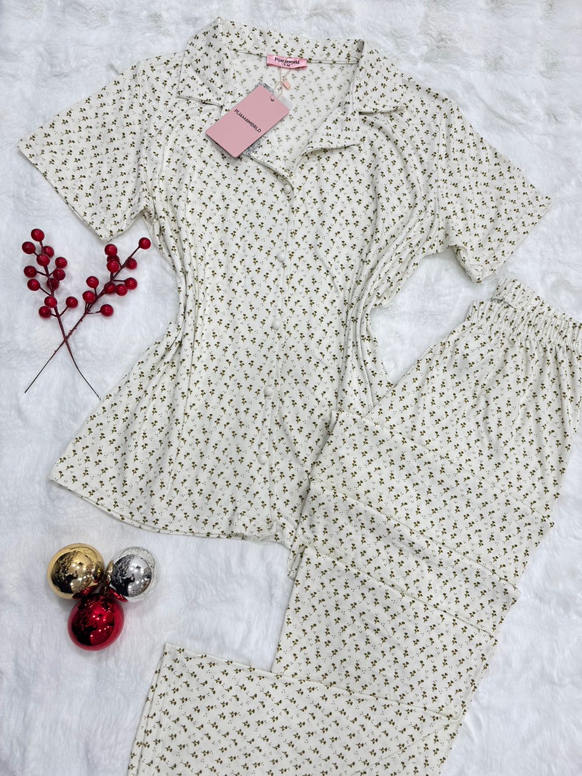 Pyjama Femme Chemise Boutonnée 2 Pièces