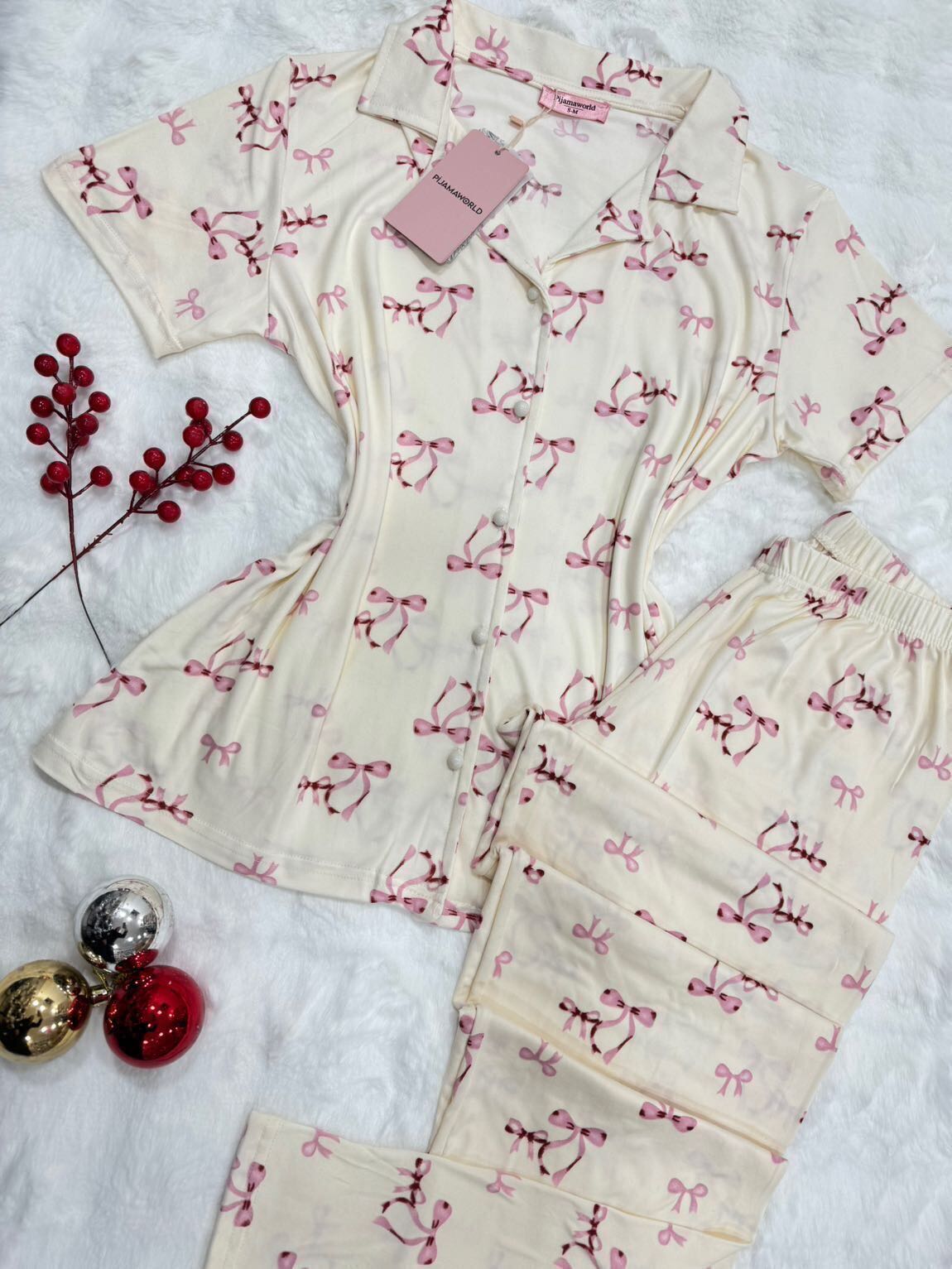 Pyjama Femme Chemise Boutonnée 2 Pièces