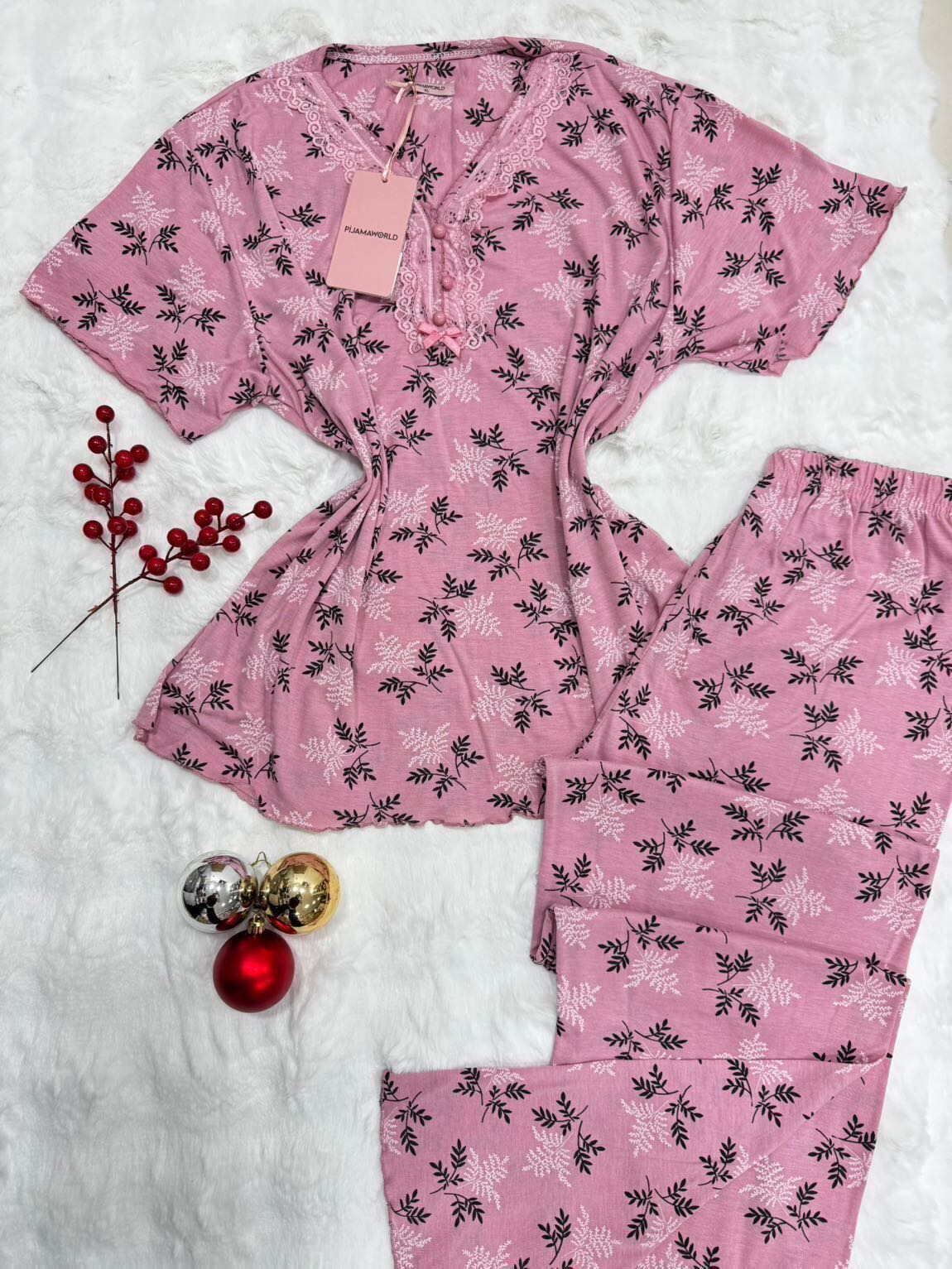 Pyjama Femme Dentelle Grande Taille Manches Courtes