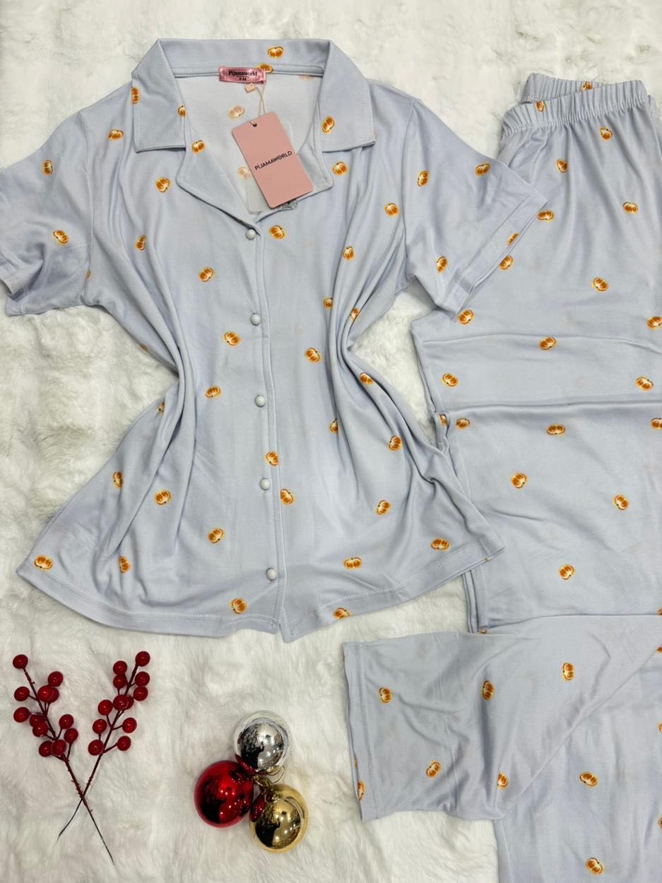 Pyjama Femme Chemise Boutonnée 2 Pièces