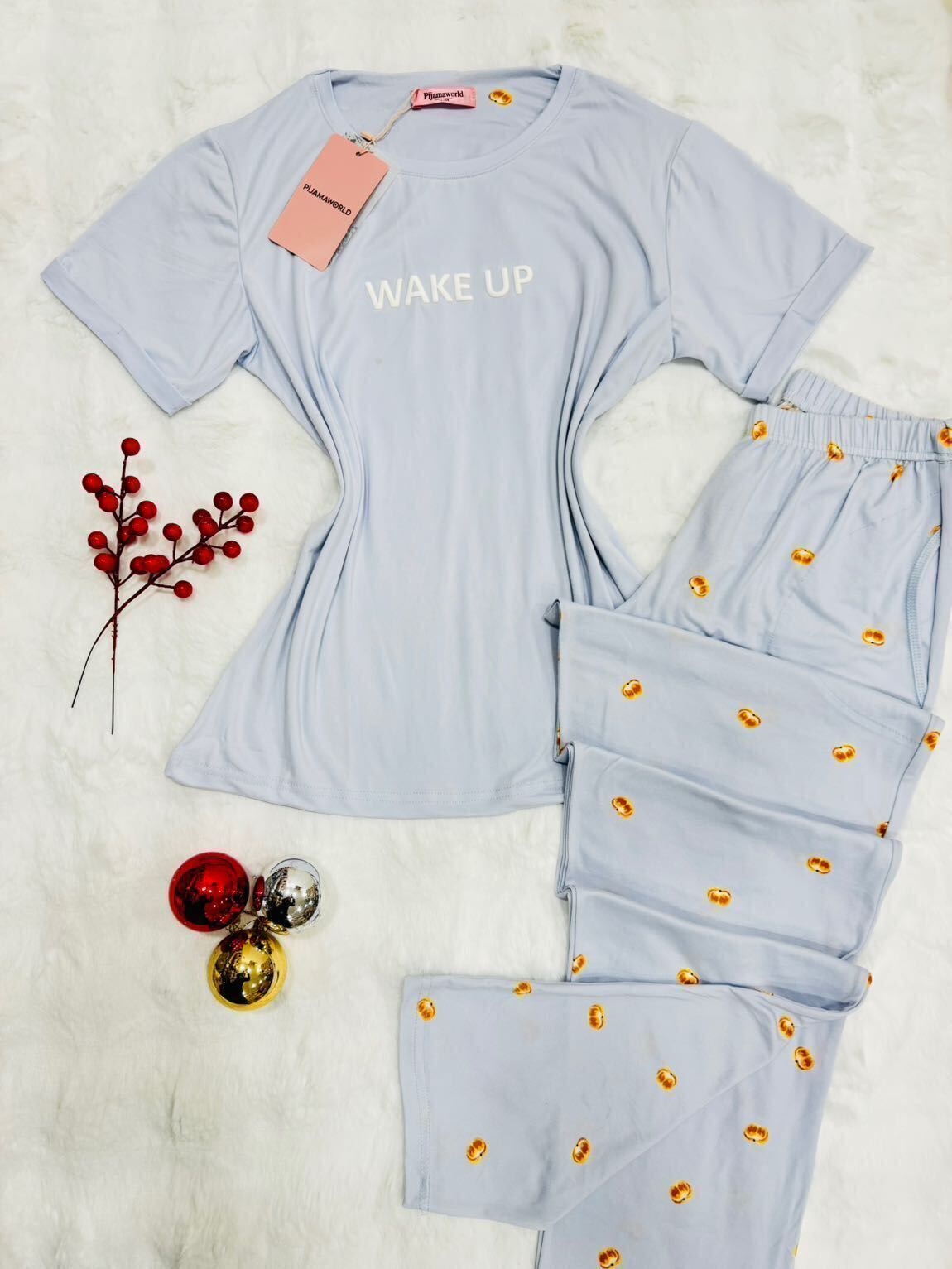 Pyjama Femme T-shirt Manches Courtes Pantalon Long