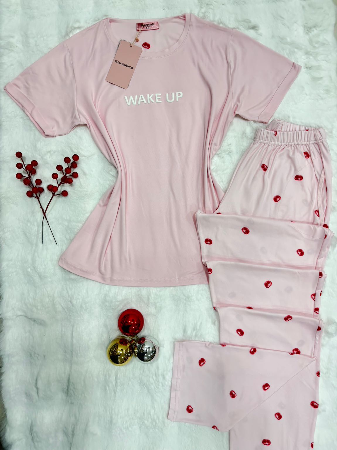Pyjama Femme T-shirt Manches Courtes Pantalon Long