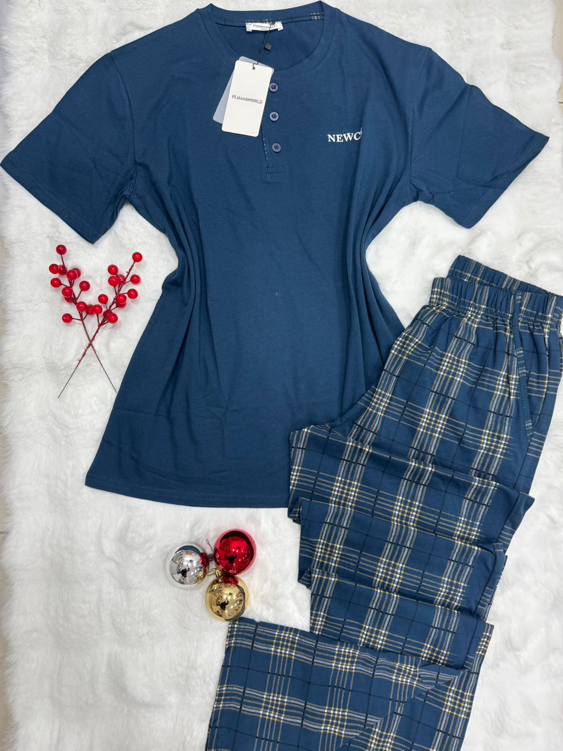 Pyjama Homme Col Boutonné Pantalon