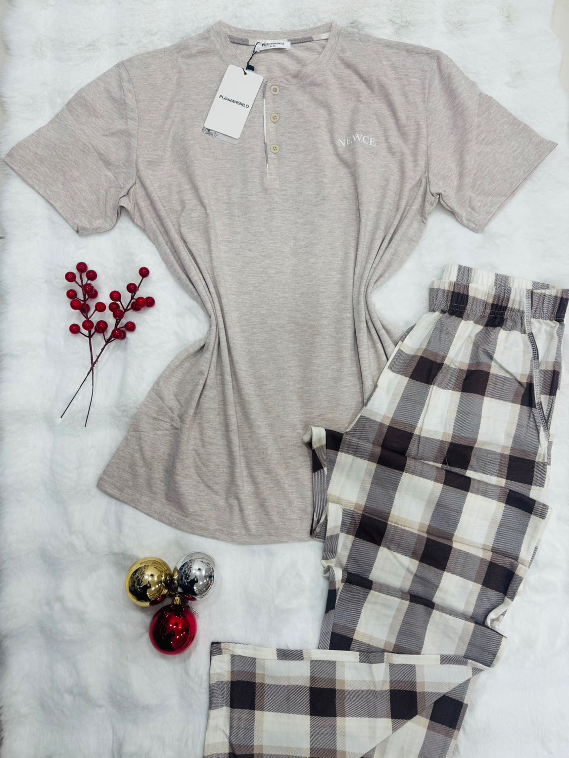 Pyjama Homme Col Boutonné Pantalon