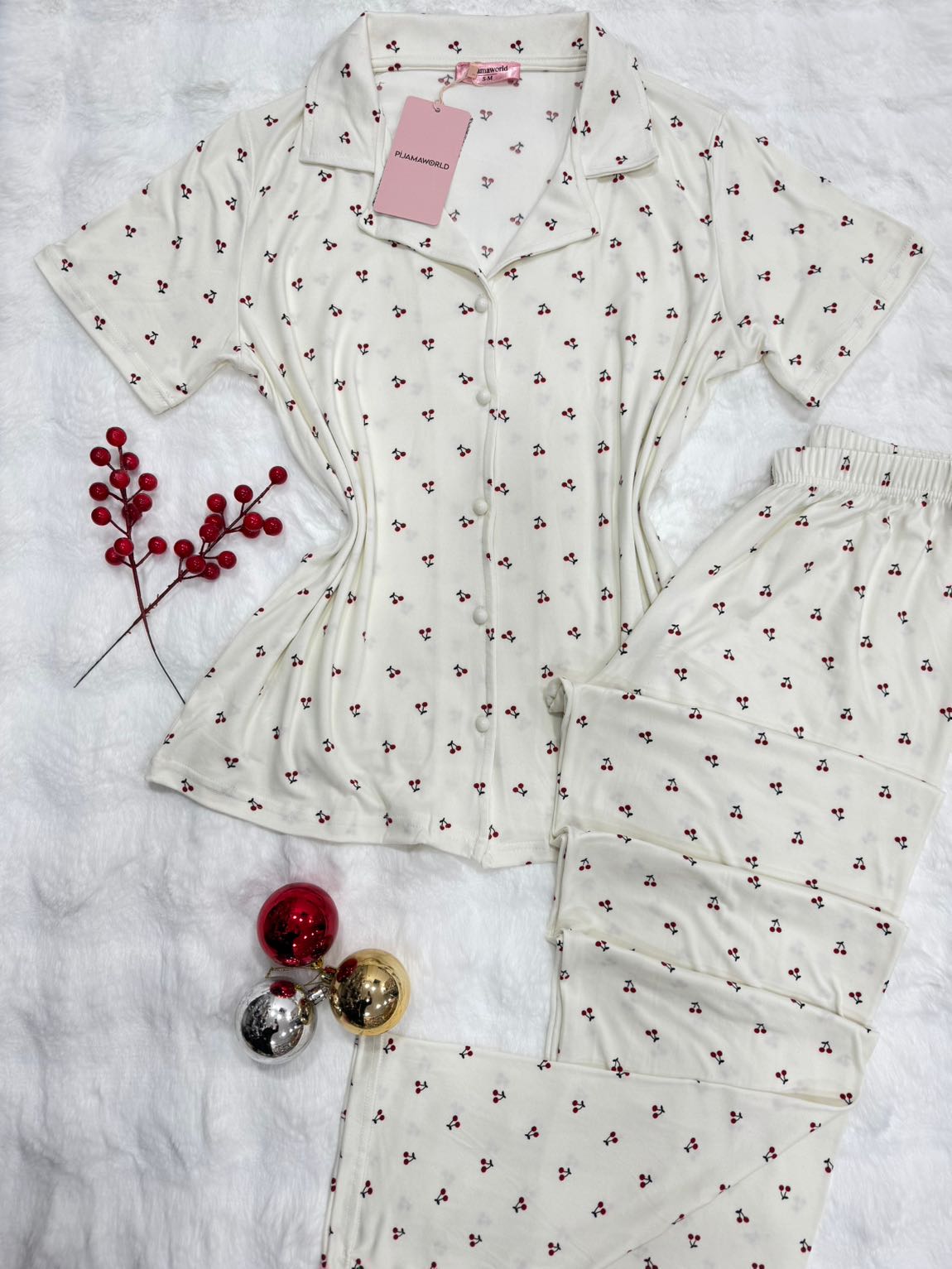 Pyjama Femme Chemise Boutonnée 2 Pièces