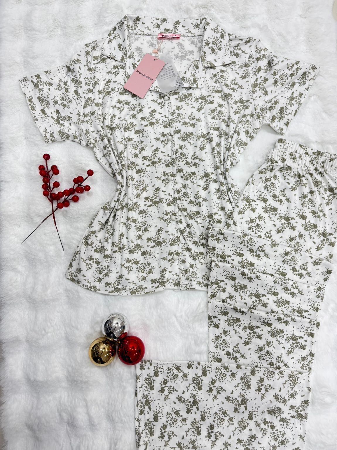 Pyjama Femme Chemise Boutonnée 2 Pièces