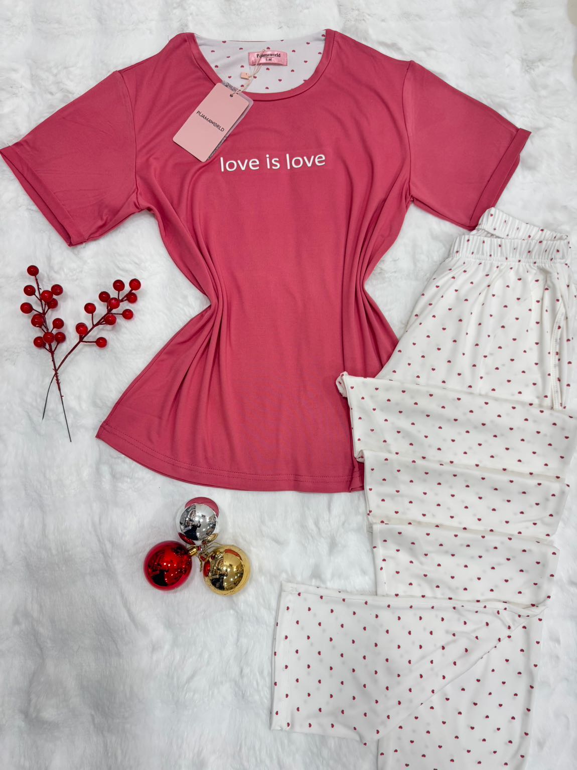 Pyjama Femme T-shirt Manches Courtes Pantalon Long