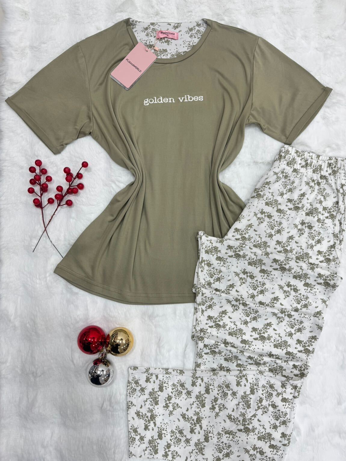 Pyjama Femme T-shirt Manches Courtes Pantalon Long